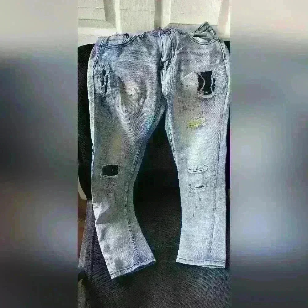 Boys Size 12 Parish Nation Paint Splatter Jeans Like New - Picture 3 of 10